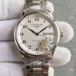 Replica Swiss Longines Master L636.5 Stainless Steel White Watch